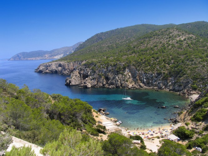 white and blue ibiza